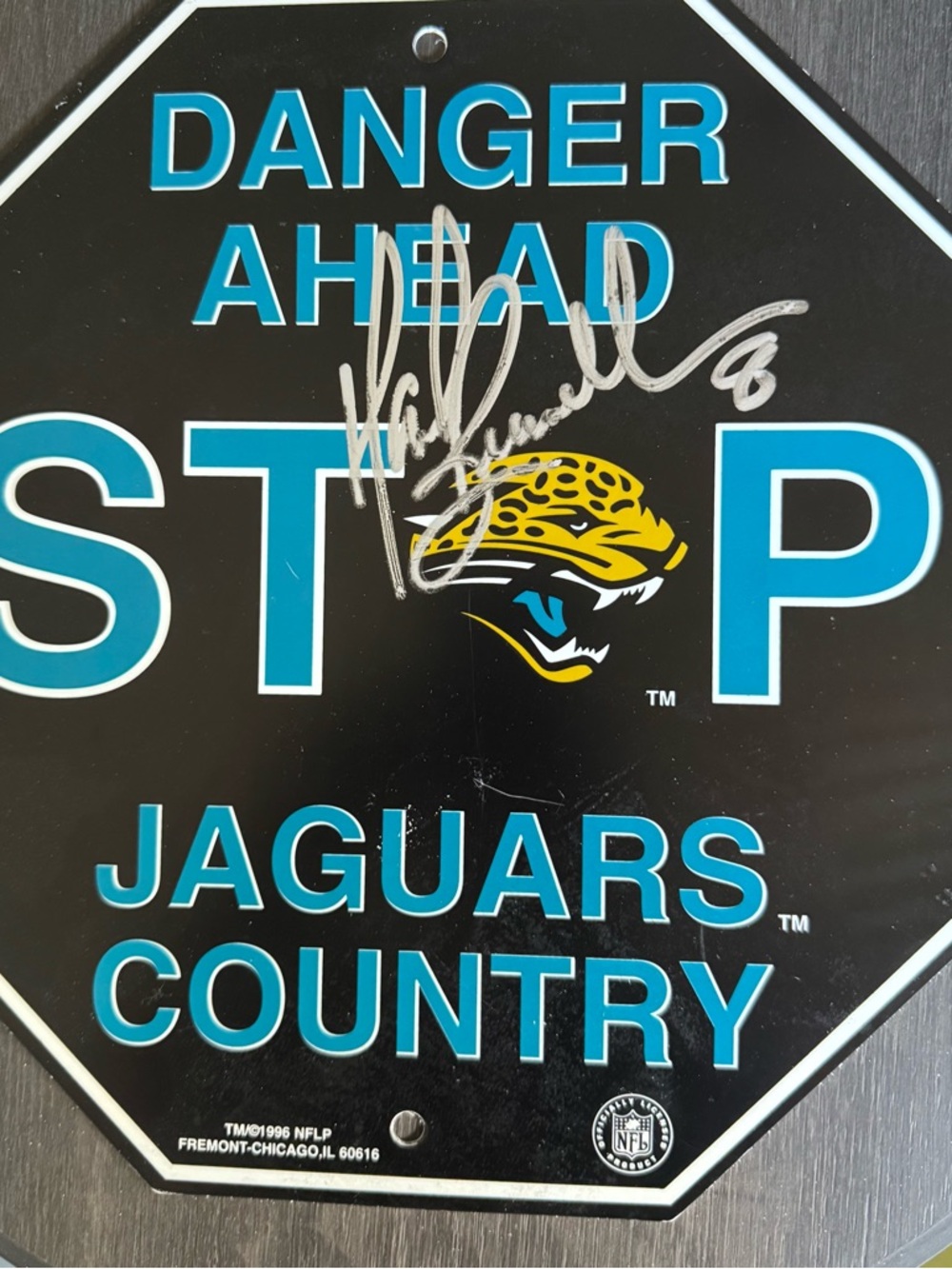 Jaguars Country Danger Ahead Stop Wall Sign - Black/Teal